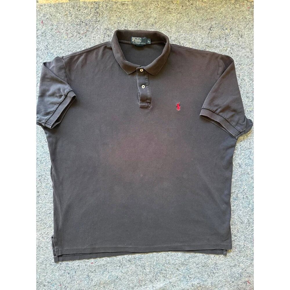 Polo Ralph Lauren Men’s XL Black Polo Shirt Red Pony 100% Cotton